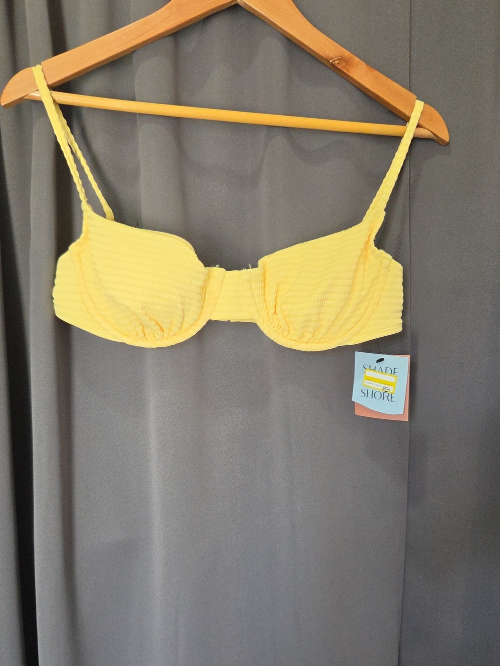 Shade & Shore Sunny Yellow Ribbed Underwire Bikini Top